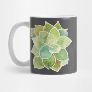 ECHEVERIA SUCCULENT - Watercolor Painting in Greens, Blues, and Rust - Hens & Chicks Plants Mug